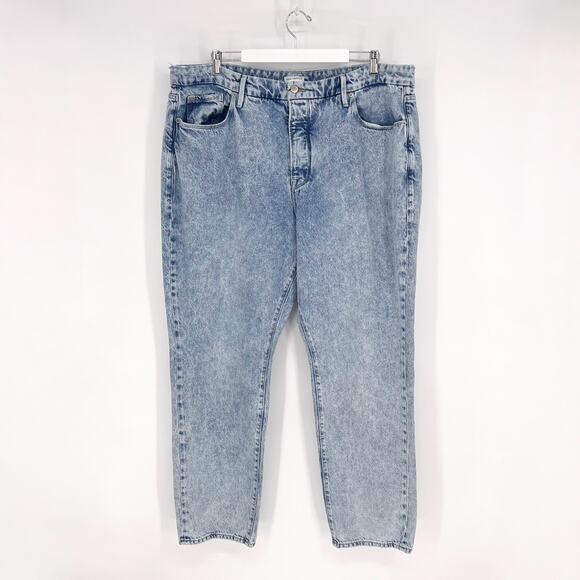 GOOD AMERICAN Good Boy Jeans Women’s Size 18 Light Blue Wash Blue643 - Picture 2 of 5